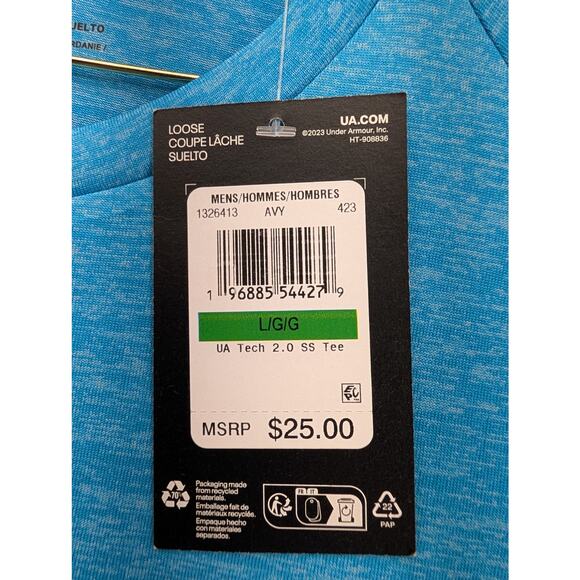 NWT Under Armour Men's UA Tech 2.0 Short Sleeve T-Shirt in Capri size Large - Picture 3 of 5